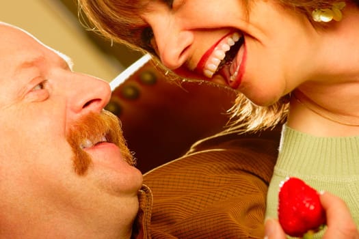 Couple laughing together