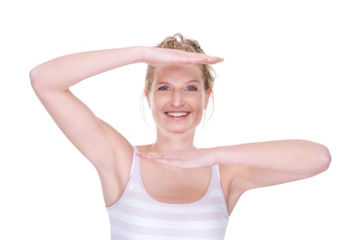 The young woman doing yoga