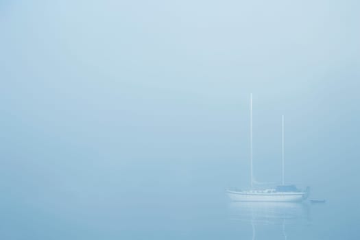 Sailboat in a fog