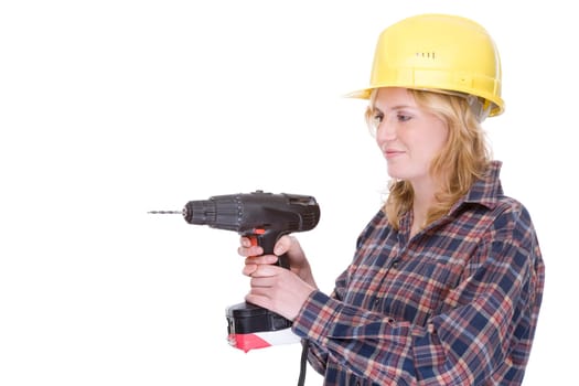 Woman with drill