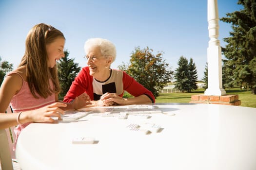 Grandmother and granddaughter