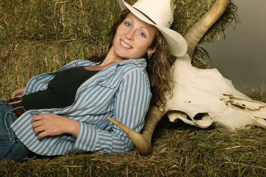 Woman wearing western clothing