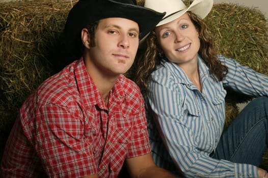 Couple wearing western clothing