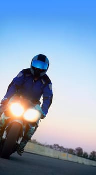 Person riding a motorcycle