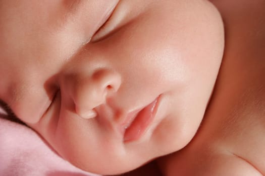 Closeup of sleeping baby's face