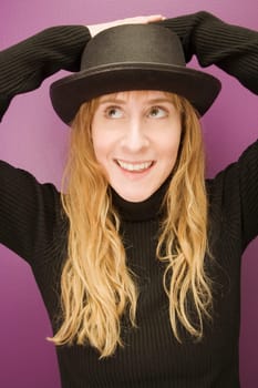 Woman wearing a hat
