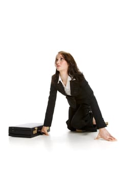 Businesswoman on the floor