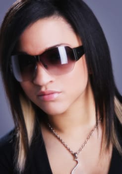 Woman wearing sunglasses