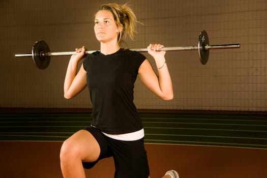 Woman lifting weights