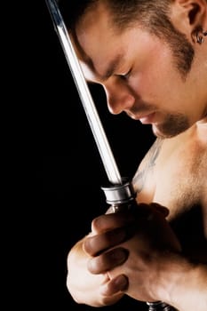 A man holding a sword
