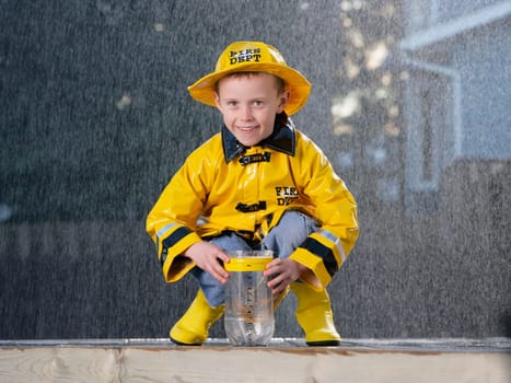 Boy in the rain