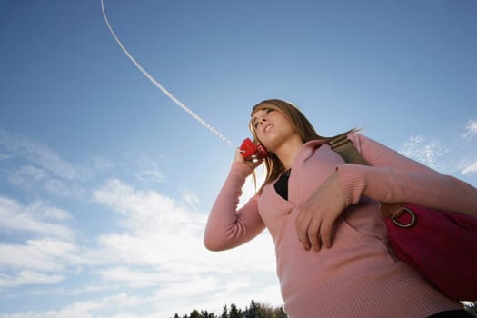 Woman talking on a phone