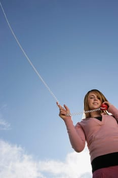 Woman talking on phone