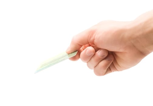 Hand with a credit card