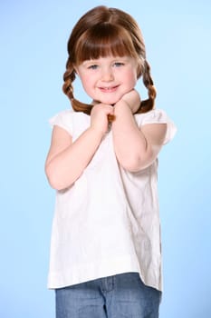 Portrait of little girl with braids