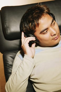 Listening to earphones