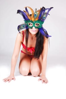Young woman with mask.