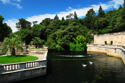 Jardin de la Fontaine in Nimes France