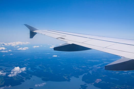 A view of clouds from an airplane window