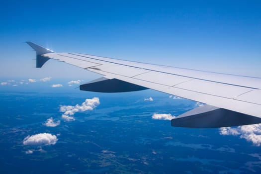 A view of clouds from an airplane window