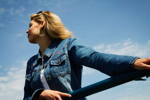 Woman with jean jacket