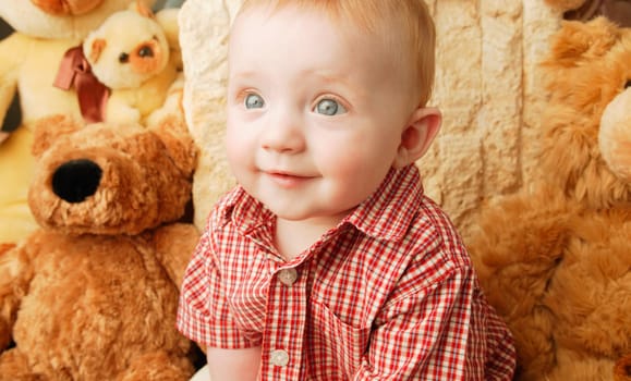 Cute baby with teddy bear
