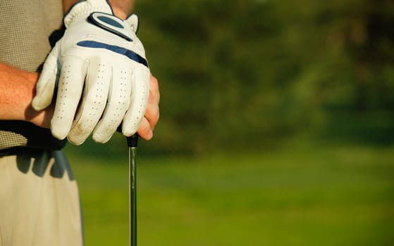The golfer's hands