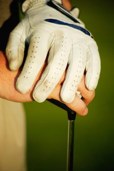 The golfer's hands