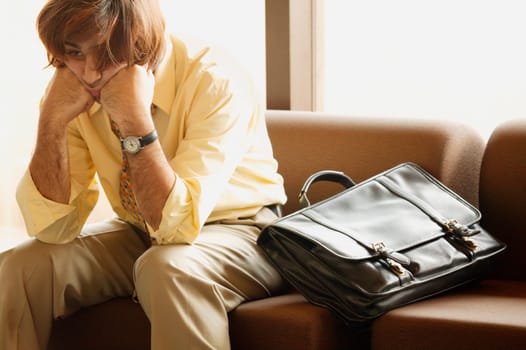 Man dozes in airport