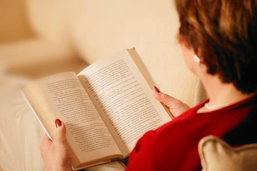Woman reads a book
