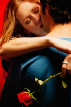 A passionate kiss