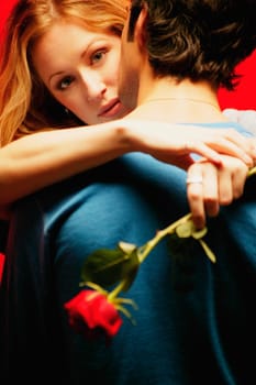 Couple embrace