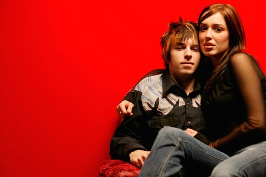 Couple embrace