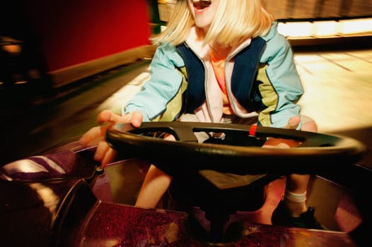 Child on bumper cars