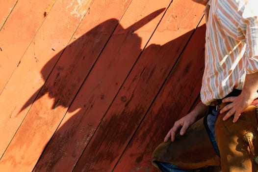A shadow of a cowboy