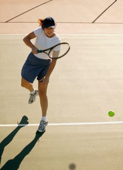 Woman plays tennis