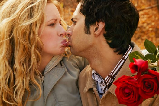 Couple share a pouting moment