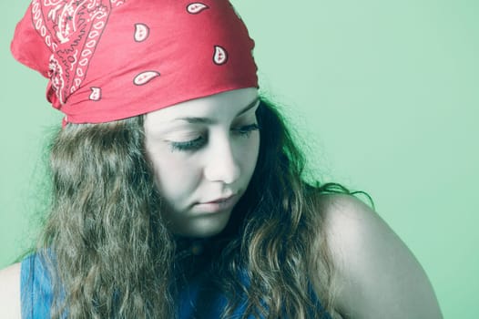 Teenager with bandanna