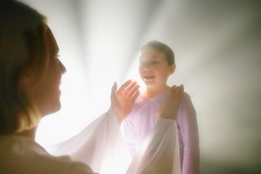 A child with an angel