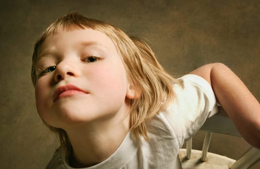 Child with chin up