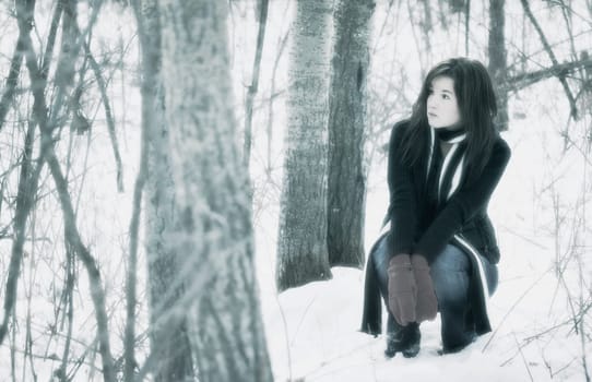 Woman in a forest