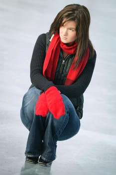 Woman on ice