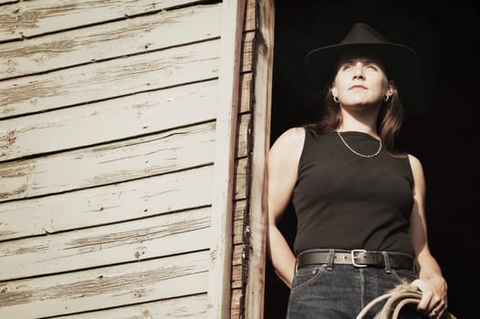 Portrait of a cowgirl