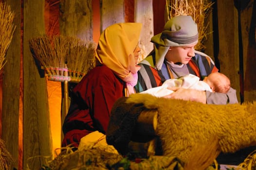 Joseph and Mary with baby Jesus