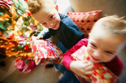 Family with presents