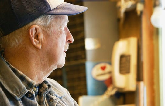 Senior with hat