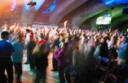 A group of people at a concert