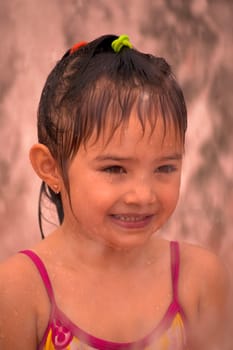A girl with wet hair