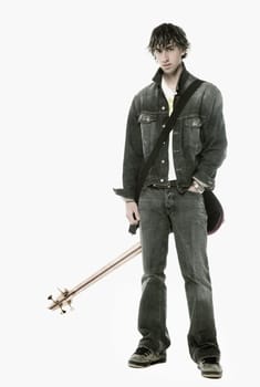 A bass player portrait