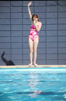 Girl in the swimming pool